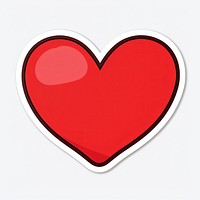 Red heart shape symbol white background cartoon. AI generated Image by rawpixel.