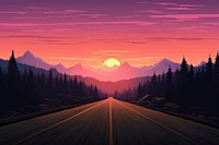 Road background sunset landscape horizon. AI generated Image by rawpixel.