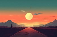 Road background sunset landscape astronomy. AI generated Image by rawpixel.