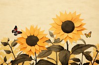 Sun flower sunflower butterfly insect. AI generated Image by rawpixel.