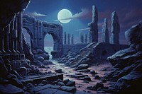 Ancient ruins architecture astronomy nature. AI generated Image by rawpixel.