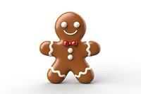 Gingerbread man cookie food white background. 