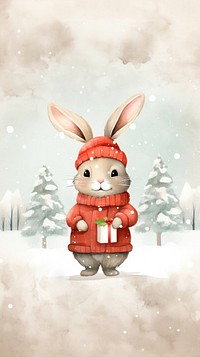 Rabbit character christmas snowman winter. AI generated Image by rawpixel.