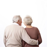 Senior Couple From Behind adult photo white background. AI generated Image by rawpixel.
