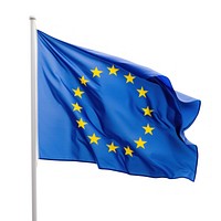 The official flag of the European Union white background patriotism insignia. AI generated Image by rawpixel.