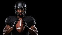 American Football Player football portrait helmet. 