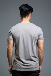 Asian man t-shirt sleeve adult. AI generated Image by rawpixel.