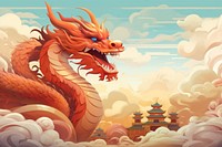 Chinese new year dragon representation architecture. AI generated Image by rawpixel.