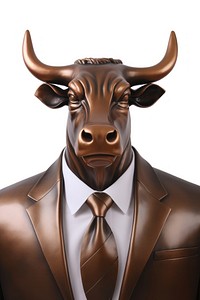 Copper bull head business man livestock buffalo cattle. AI generated Image by rawpixel.