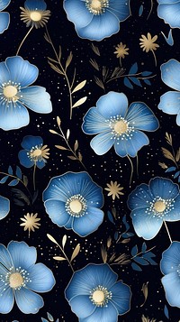 Blue flower pattern backgrounds nature. 