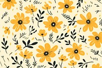 Flower pattern backgrounds yellow. AI generated Image by rawpixel.