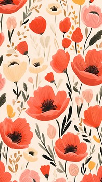 Floral pattern flower poppy. AI generated Image by rawpixel.