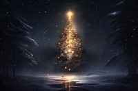 Illuminated Christmas tree christmas night illuminated. AI generated Image by rawpixel.