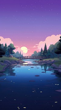 Landscape outdoors nature pond. AI generated Image by rawpixel.