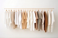 Clothes white background clothesline arrangement. 