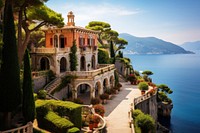 Italian villa architecture building outdoors. AI generated Image by rawpixel.