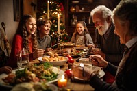 Happy family food christmas candle. AI generated Image by rawpixel.