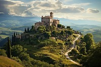 Italian mansion architecture building castle. AI generated Image by rawpixel.