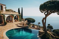 Italian villa architecture outdoors hacienda. AI generated Image by rawpixel.