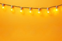 String lights yellow yellow background illuminated. AI generated Image by rawpixel.