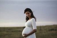 South African woman pregnant portrait outdoors. AI generated Image by rawpixel.