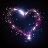 A heartshape glowing nature night. AI generated Image by rawpixel.