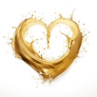 Gold heart white background heart shape. AI generated Image by rawpixel.
