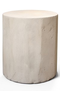 Stone furniture cylinder white background. AI generated Image by rawpixel.