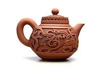 Chinese teapot pottery clay white background. AI generated Image by rawpixel.