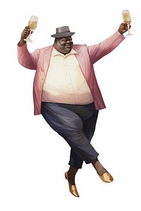 Chubby blackman dancing portrait adult glass. AI generated Image by rawpixel.