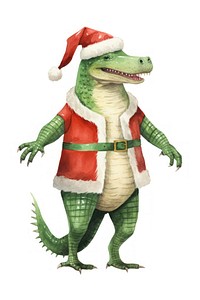 Chubby alligator dancing christmas dinosaur reptile. AI generated Image by rawpixel.