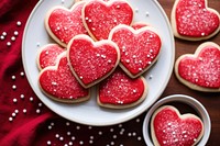 Cookie sugar heart plate. AI generated Image by rawpixel.