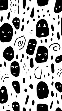 People face pattern drawing sketch. AI generated Image by rawpixel.