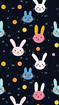 Rabbit jumping pattern cartoon representation. AI generated Image by rawpixel.