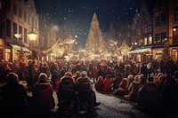 Christmas carol concert christmas outdoors adult. AI generated Image by rawpixel.