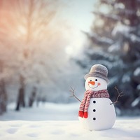 Snowman outdoors snowman landscape. AI generated Image by rawpixel.
