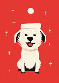 Happy dog wearing Santa hat mammal animal puppy. AI generated Image by rawpixel.