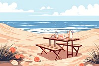 Picnic beach furniture outdoors. AI generated Image by rawpixel.