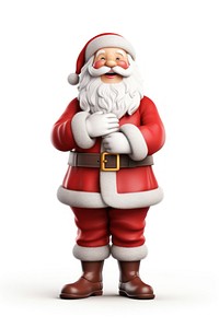 Happy santaclaus figurine white background celebration. 