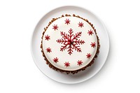 Plate cake christmas dessert. AI generated Image by rawpixel.