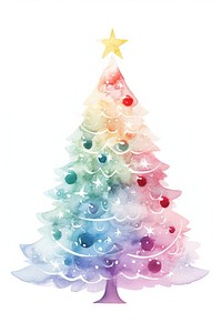 PNG Whimsical cute pastel gradient colorful christmas tree ornament white background anticipation. AI generated Image by rawpixel.
