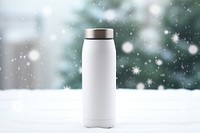 Plain white shop outdoor tumbler bottle snow outdoors refreshment. AI generated Image by rawpixel.