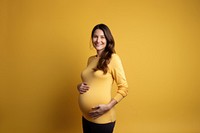 Pregnant smiling adult woman. AI generated Image by rawpixel.