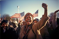 AFrican american portrait protest adult. AI generated Image by rawpixel.