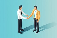 2 Business man shaking hands handshake adult togetherness. AI generated Image by rawpixel.