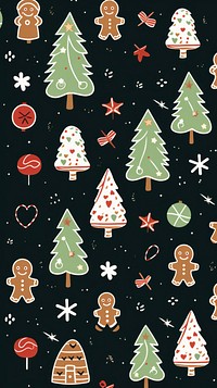 Christmas pattern tree christmas tree. AI generated Image by rawpixel.