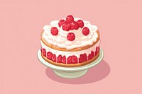 Cake raspberry dessert cream. AI generated Image by rawpixel.