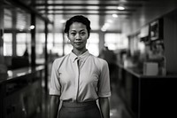 Old female thai maid portrait standing adult. AI generated Image by rawpixel.