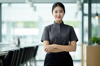 Chubby female thai maid standing adult woman. AI generated Image by rawpixel.