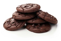 Dark chocolate soft cookies dessert food white background. AI generated Image by rawpixel.